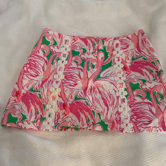 Lilly Pulitzer Other - Lilly Pulitzer Pink and Green Flamingo Skirt